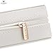 JL LELADY JEWELRY Small Jewelry Box Mini Travel Jewelry Case, Portable Faux Leather Jewelry Ring Boxes for Women Girls (White)