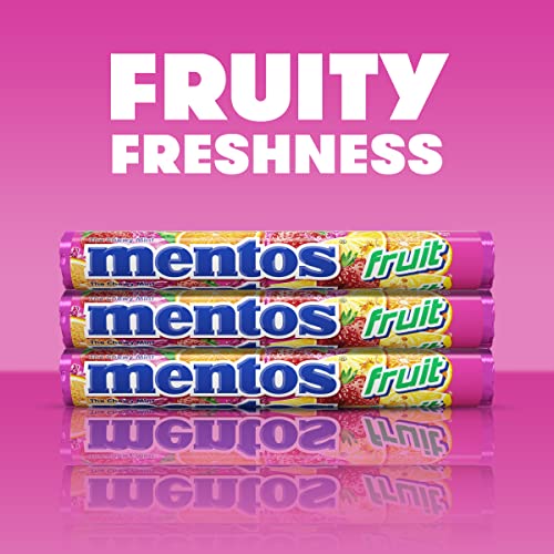 MENTOS FRUIT CHEWY MINT CANDY ROLL, 14 PIECES PER ROLL, 6 COUNT PARTY PACK
