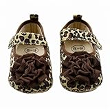 Urparcel Baby Girls Leopard Soft Sole Shoes Floral Oxford Flats Prewalker