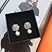 Camellia Pearl Drop Earrings – Designer-Inspired Rhinestone Flower Studs for Women – Elegant Dangle Gift Jewelry