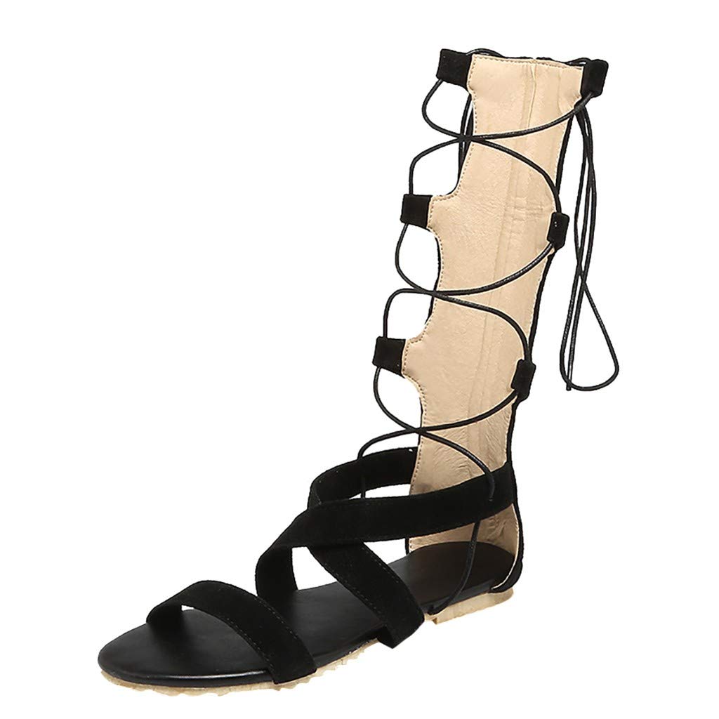 over the knee flat sandals