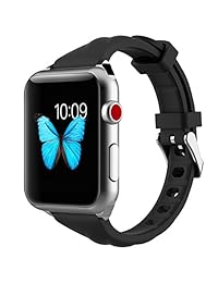 Apple Watch Band 1.496 in 1.654 in, delgada correa de silicona iWatch correa de repuesto deportivo Apple Watch Series 3 2 1 S M M L tamaño, 38 mm
