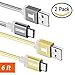 USB Type C, TekSonic [2 Pack] 6.6 Ft (2M) Extra Long Braided Cable with Reversible Connector for New Macbook 12 inch, ChromeBook Pixel, Nokia N1 Tablet, Asus Zen AiO and Other Devices with Type C USB