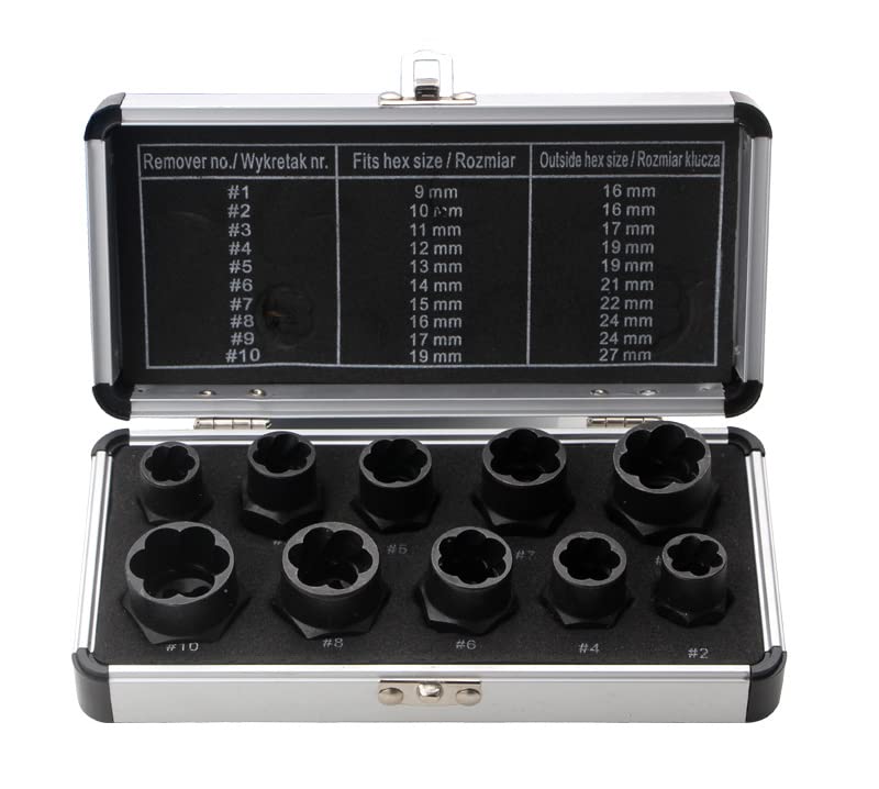 IRISFLY 10 Pcs Bolt and Nut Remover Set Extractor Expansion Set