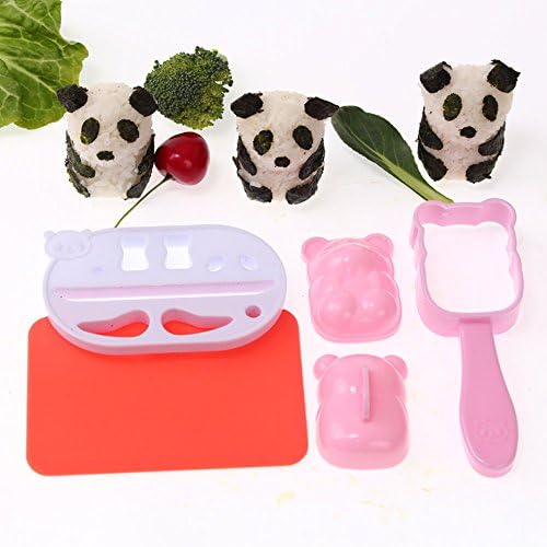Panda Shape Sushi Rice Ball Onigiri Maker Mold Kit Nori Punch DIY Bento tools