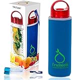 Infusion Water Bottle - Fruit Infuser Sports Water Bottle BPA-Free Tritan 27 oz With Protective Sleeve & eBook Preparation Guide - Refreshes Your Tastebuds & Boosts Your Health