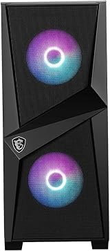 MSI MAG FORGE 100R Mid Tower Case Black 2x 120mm ARGB Fans 1x 120mm view 4