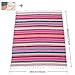 Fowecelt Mexican Serape Blanket Tablecloth 59 x 84 Inch for Mexican Party Wedding Decorations Outdoor Picnics Dining Table, Large Square Fringe Cotton Handwoven Table Cloth