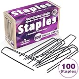 100 6-Inch Garden Landscape Staples Stakes Pins - USA Strong Pro Quality Built to Last. Weed Barrier Fabric, Ground Cover, Soaker Hose, Lawn Drippers, Irrigation Tubing, Wireless Invisible Dog Fence