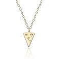 YOOESTORES82 Cute Geometric Triangle Cheese Pendant Necklace,Creative Cheese Stitching Chain Good Friend Soul Sister Necklace for Women Gift Jewelry