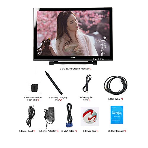 Ugee UG-1910B 19 Inch Graphics Drawing Pen Tablet Monitor ro Art Design Drawing with 2 Original Pens
