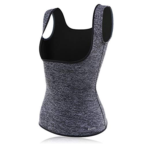 Neoprene Sauna Suit Tank Top Vest, Slimerence, Waist Cinchers Corset Waist Slimming Belt Corset Bustier Waist Trimmer Belt Body Shaper and Weight Loss Grey S