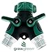 GrowGreen Garden Hose Splitter, 2 Way Y Valve Garden Hose Connector - Heavy Duty - Durable Garden Hose y Splitter - No More Swapping Hoses Constantly