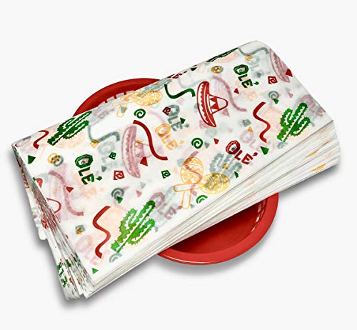 Fiesta Style Deli Sheets - 12x12 Deli Paper Sheets 200 ct - Great for Nachos, Tacos, Burritos or any Fun Food. Use these Large Deli Sheets to wrap your Favorite Foods or line Food Baskets. - Thumbnail 6
