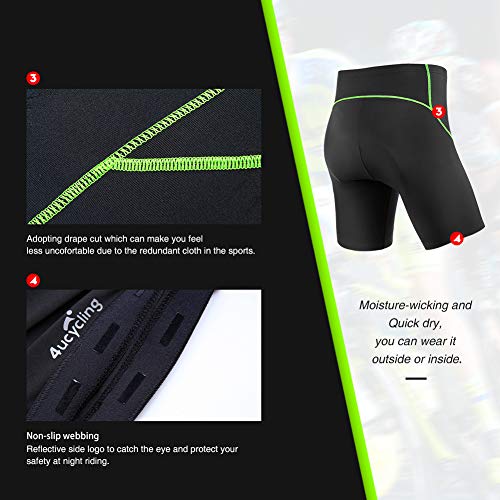 image for 4ucycling Men's Cycling Shorts 3D Gel Padded Bicycle Riding Pants Bike