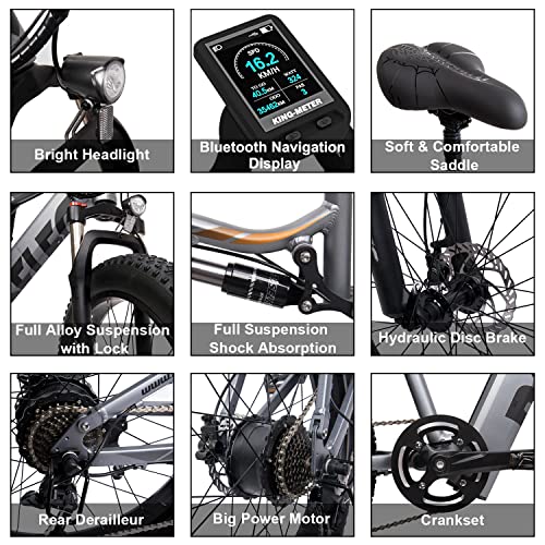 PASELEC Electric Mountain Bike for Adults Electric Bike 26 inch*4.0