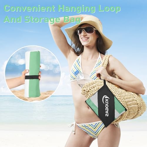 Strandtuch XXL 2er Set 90×180 cm (Dunkelblau + Grün)