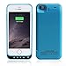 COOLEAD 4200mAh External Power Pack Case and Rechargeable Back Up Battery Charger for Iphone 5C 5 5S (Blue) -Side extra USB port can help do other emergency charging for other USB devicdes when needed