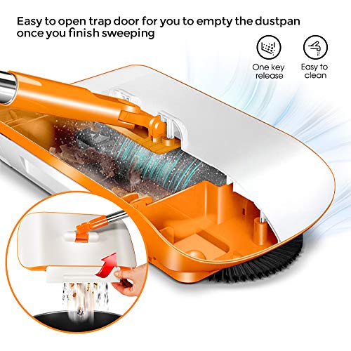 Household Cleaning Floor Sweeper 360 Hand Push Broom Sweeper Non Electric for Tile,Marble, and Hardwood