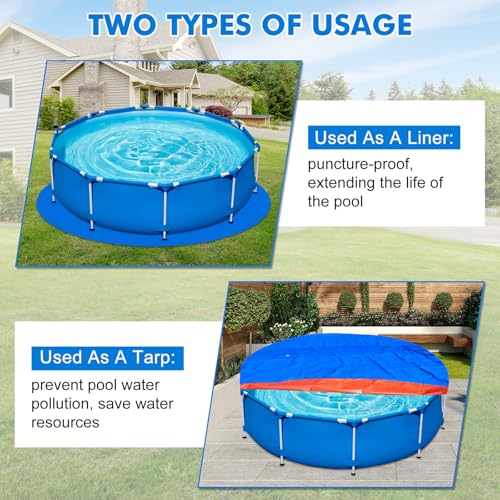 tivekeo Protective Mat for Round Swimming Pool 18 ft (5.6 m) | For flat swimming pools, tear-resistant protection