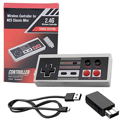 Rechargeable NES Classic Mini Wireless Controller -TURBO EDITION-Rapid Buttons Wii Edition for Nes Wii Gaming System with 2.4G Wireless Receiver - Thumbnail 5