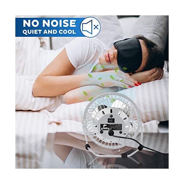 Invero® Mini USB 4-Inch Tilting Desktop Cooling Fan with Metal Shell and Aluminium Blades ideal for Home, Office…