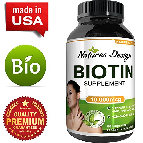 Pure Biotin Supplement - Vitamin B7 for Hair Loss - Strengthens Hair to Reduce Breakage - Good for Skin and Nails - Aids Digestion and Helps Stop Thinning Hair - For Women and Men