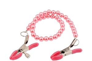 Acekiily 316L Nipple Clamp Adjustable Pressure Pearl Beaded Body Chains Necklace Clamps Clips Non Piercing Stainless Steel Fake Body Piercing Ring Faux Body Non Piercing Jewelry for Women Men