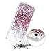 Caka iPhone 5 5S SE 2016 Case, iPhone SE Glitter Case Luxury Fashion Bling Flowing Liquid Floating Sparkle Glitter Soft TPU Case for iPhone 5 5S SE 2016 (Rose Gold)
