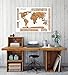 Premium Scratch Off World Map Poster – Large World Map w/ Defined United States, Country Flags + Scratcher Tool & 3M Mounts by Mialuchi