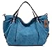 KISS GOLD(TM) Women's Canvas Hobo Top-handle Bag Crossbody Shoulder Bag, European Style, Large Size 16