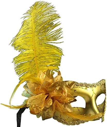 Clearbridal Sexy Sequins Venetian Feather Ball Masquerade Mask Halloween Party Masks MJ024GD