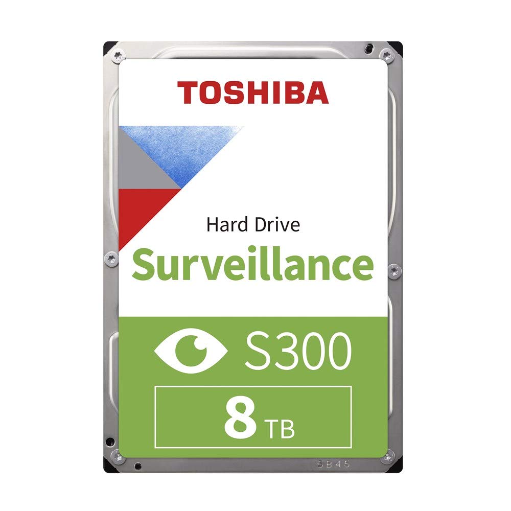 Toshiba 8TB S300 Pro Surveillance HDD - 3.5' SATA Internal Hard Drive Supports up to 64 HD cameras at a 180TB/Year workload (HDWT720UZSVA)