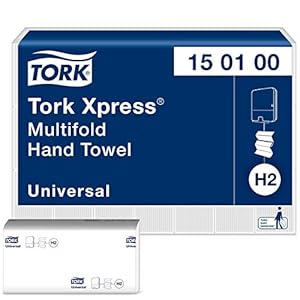 Tork Xpress multifold papieren handdoeken 150100 – H2 universele vouwhanddoeken – meervoudig gevouwen, 1-laags, wit – 21…
