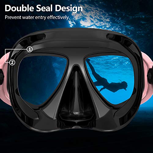 COPOZZ Youth Scuba Mask, Low Volume No Fogging Snorkeling Scuba Dive