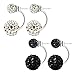 JewelrieShop Lady Assorted Colors Hypoallergenic Double Balls Stud Earrings Rhinestones Crystals Ear Rings
