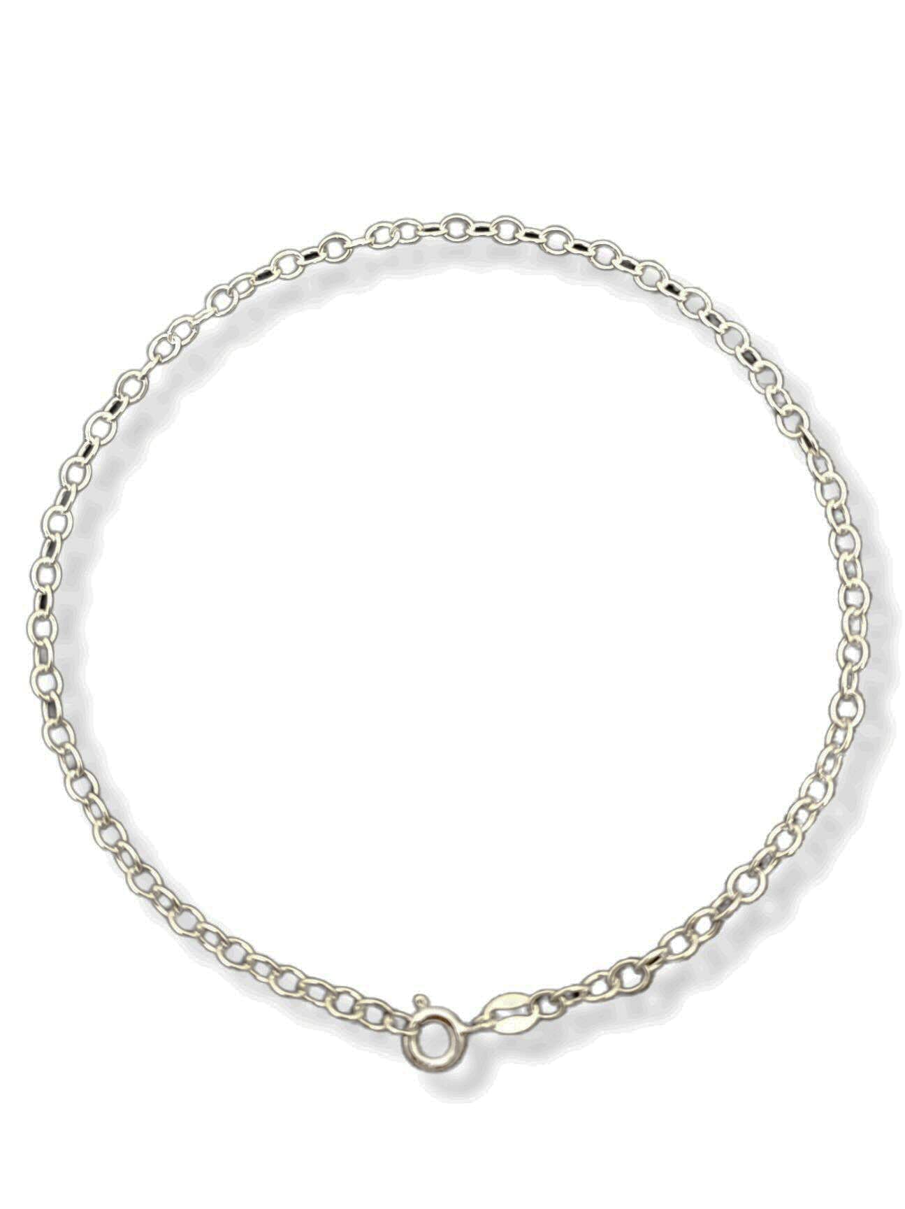 10.5 Inch 3.4mm Wide Extra Large Length Sterling Silver Oval Link OPEN CABLE/Belcher Chain Anklet/Ankle Bracelet/Ankle Chain - 925 Sterling Silver - 10.5" Inch/27 cm - 3.0 Grams