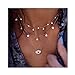 Edary Layered Necklaces Gold Choker with Evil Eye Rhinestone and Star Jewelry for Women and Girls