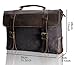 Estarer Canvas Leather Laptop School Messenger Bag Briefcase Dark Grey