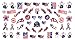 4th of July I Love America Nail Art Waterslide Decals Set #2 - Great for Memorial Day! - Salon Quality!
