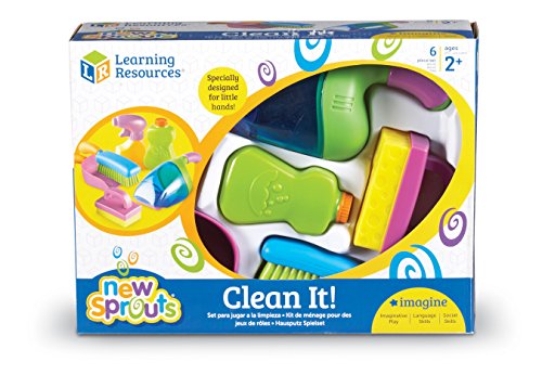 Learning Resources New Sprouts Clean It! Toddler Playset, Pretend and Learn, 6 Pieces, Ages 2 +