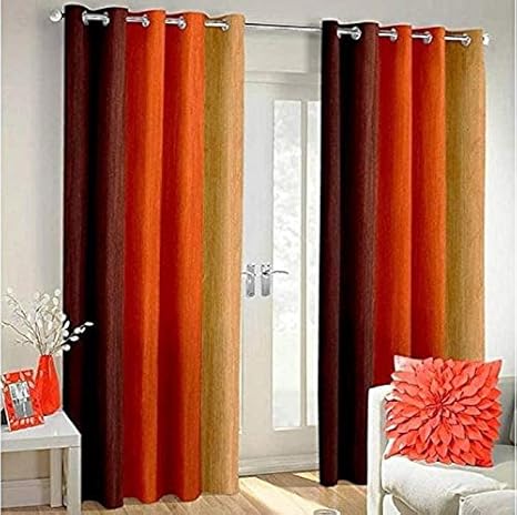 Buy Shree Ram Decor Polyester Blend Long Crush Eyelet Door 7 Ft