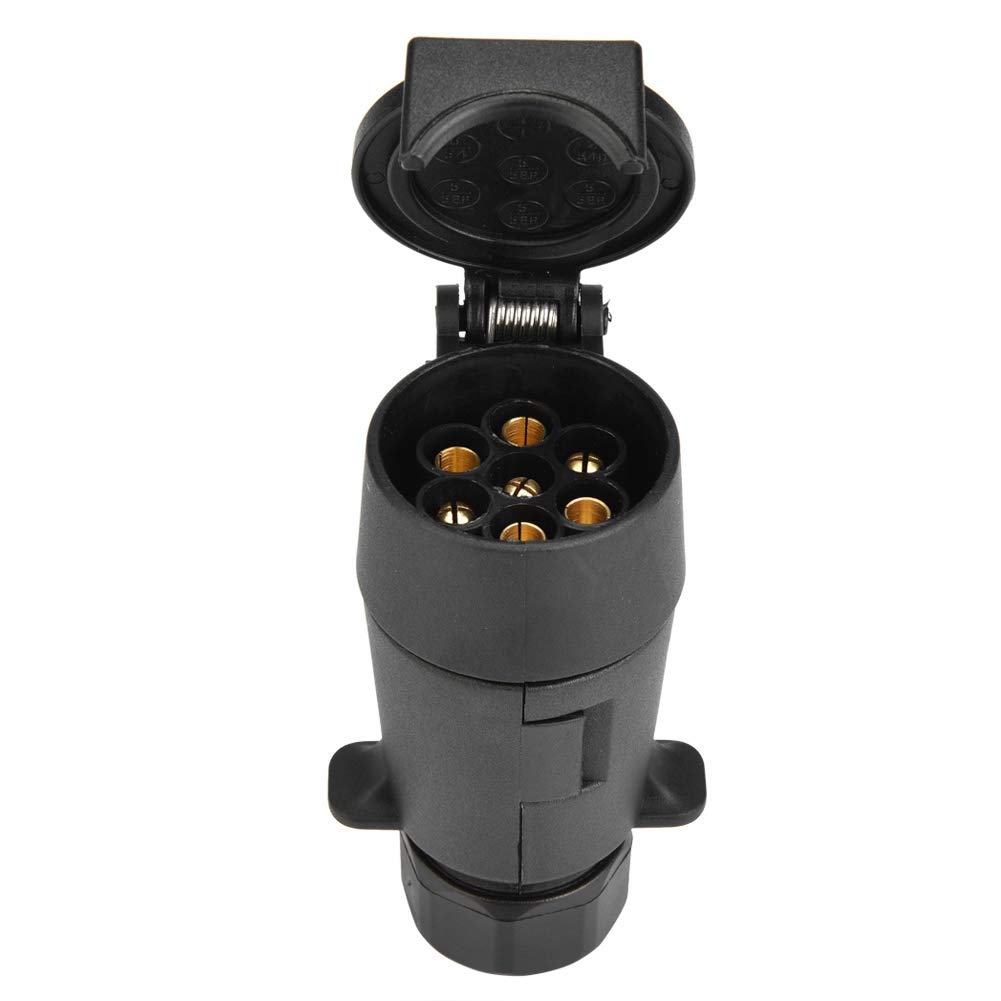 7 pin Plug Adapter Converter Trailer 7 Pin Trailer Plug Socket 7 Pin Trailer Socket Connector 7 Pin Car Trailer Socket Plug Adapter Wire Connector for Caravan Towbar Towing 12V