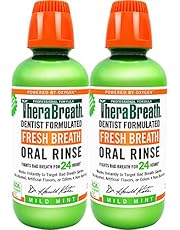 TheraBreath Fresh Breath Dentist Formulated 24-Hour Oral Rinse, Mild Mint, 16 Ounce (Pack of 2)