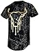 Screenshotbrand Mens Hipster Hip-Hop Premiun Tees - Stylish Longline Latest Fashion T-Shirts - Bull Print - Black - Medium
