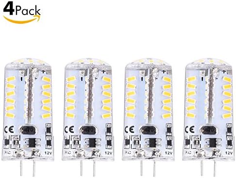 Sanniu G4 Base LED Bulb Halogen Replacement 57 LED 3014 SMD Dimmable 2.5W AC/DC 12V 220LM Bright G4 LED Lights Bulb Lamps 4 Packs