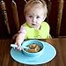 Silicone Bowl and Silicone Plate Easily Wipe Clean - Self Feeding Set Reduces Spills - Spend Less Time Cleaning After Meals with a Baby or Toddler - Set Includes 2 Colors (Lime Green/Turquoise)