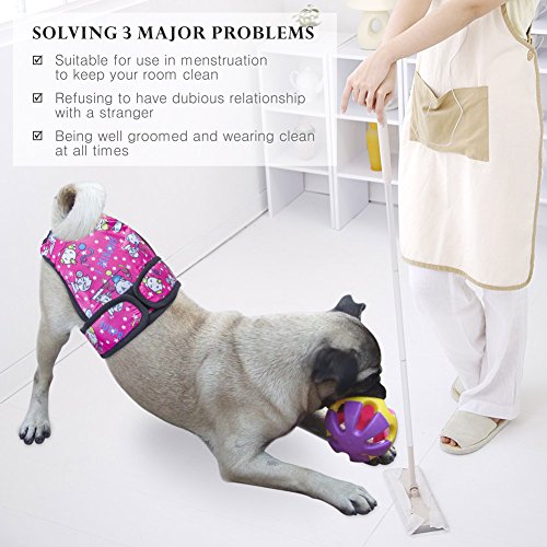 PETBABA Female Dog Diapers, 3 Pcs Period Pants, Reusable Washable Cover Up Panties, Adjustable Nappies Suitable Medium to Large Women Girl in Heat Season in L