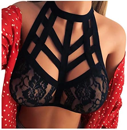 Peigen Hot Sale! Bra Shirt,Women Bandage Appliques Lace Bralette Bustier Crop Top Sheer Unpadded Bra