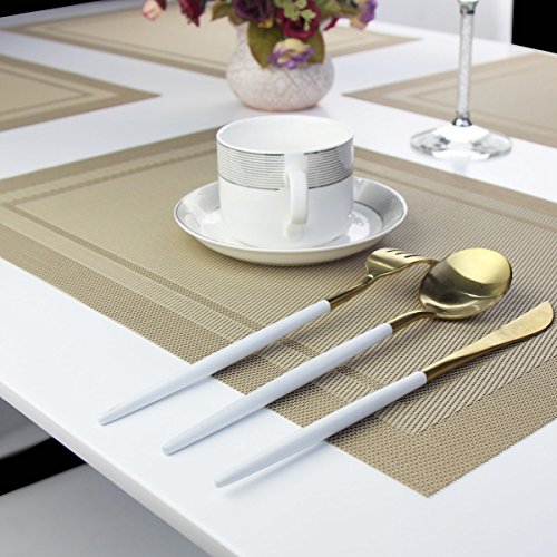 6 Bright+Dream+Placemats+Heat+resistand+4%25EF%25BC%2588Beige%25EF%25BC%2589